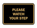 Signs Bylita Classic Framed Please Watch Your Step Sign (Black Gold) - Large