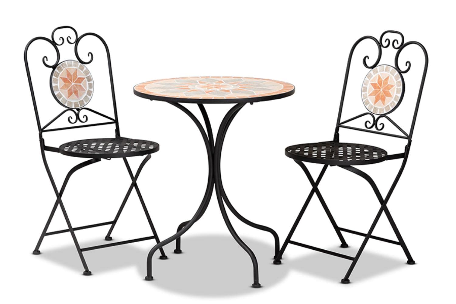 Baxton Studio Santina 3pc Outdoor Dining Set - Thumbnail 2