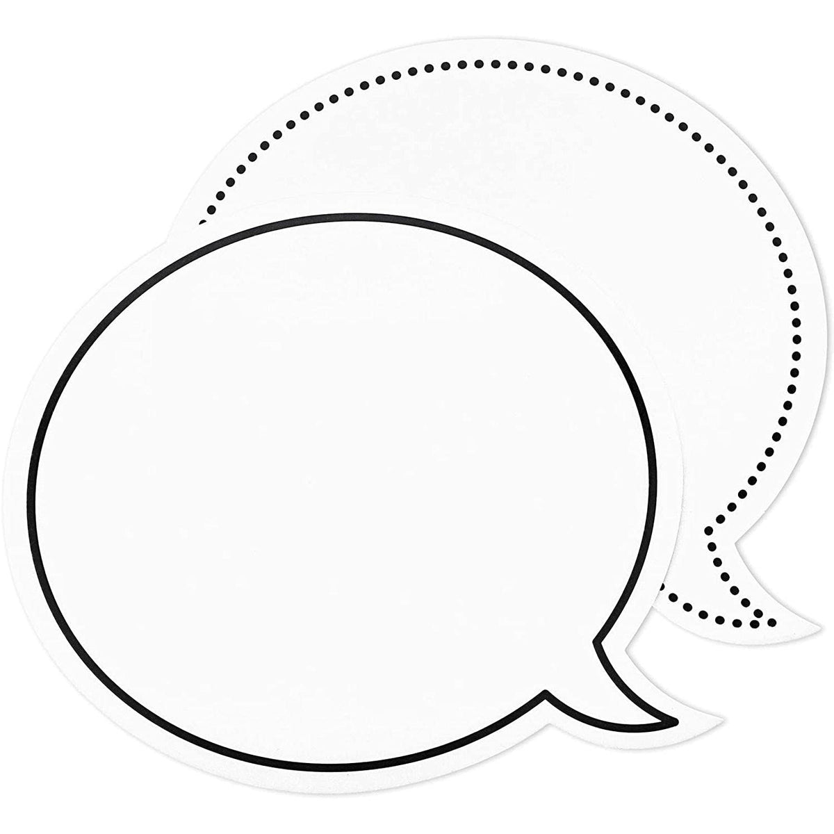 Juvale 48 Pack Dry Erase Speech Bubble Cutouts For Bulletin Boards, Classroom Teaching Supplies, Available In 2 Designs, Solid A