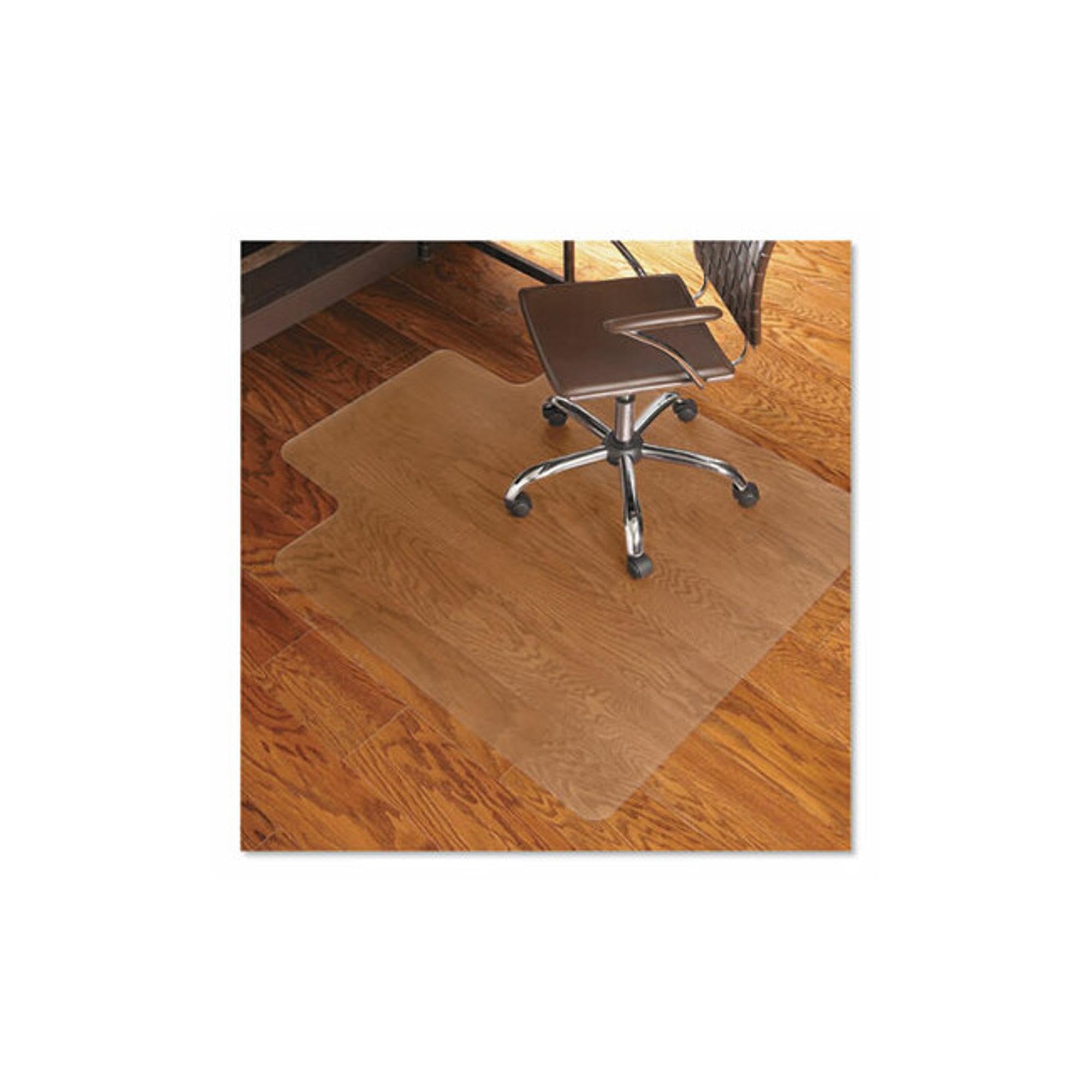 Es Robbins Everlife Chair Mat For Hard Floors, Light Use, Rectangular With Lip, 45 X 53, Clear