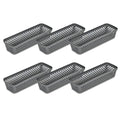 Glad Plastic Storage Basket Set - Multipurpose Drawer Trays, Kitchen Pantry Containers, and Bathroom Bins - 6 Pack Narrow Organi
