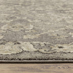 HomeRoots 508839 8 x 11 ft. Gray Beige Tan & Brown Oriental Power Loom Stain Resistant Rectangle Area Rug