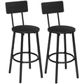 HOOBRO Bar Stools,Set of 2 Round Bar Stools with Back,25.2 Bar Chairs for Kitchen Island, Dining Room,Counter Height Bar Stools,
