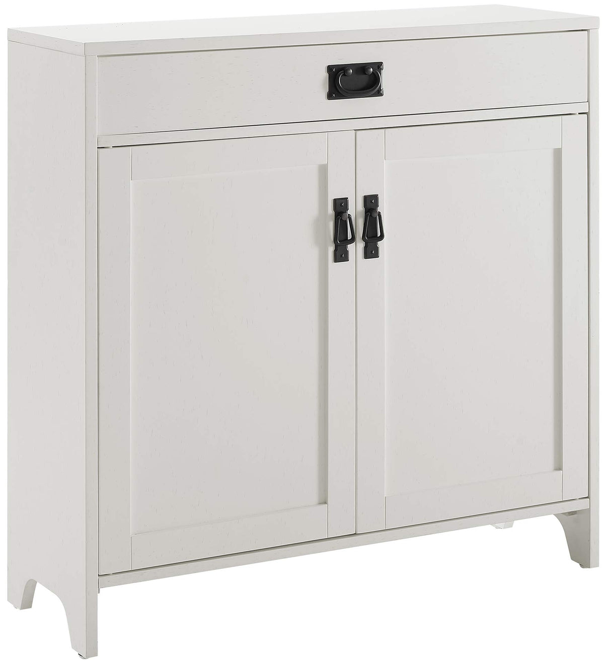 Crosley Furniture Fremont 3-Piece Entryway Set With Accent Cabinet And 2 Hall Trees, Distressed White