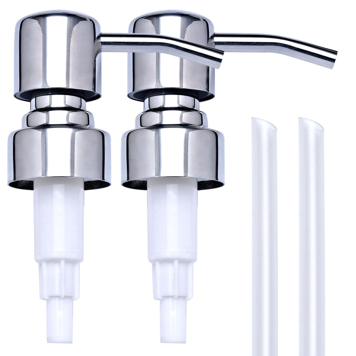 AUNRGO Chrome Soap Dispenser Pump Replacement  Silver 304 Rust Proof Stainless Steel Lotion Dispenser Pumps Replacement for Sta