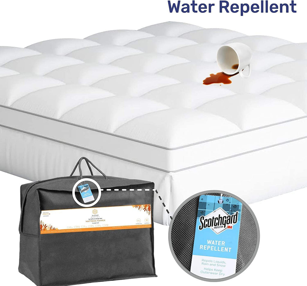Sleep Mantra Full Cooling Mattress Topper, Pillow-Top, 100% Cotton, White, Full Size