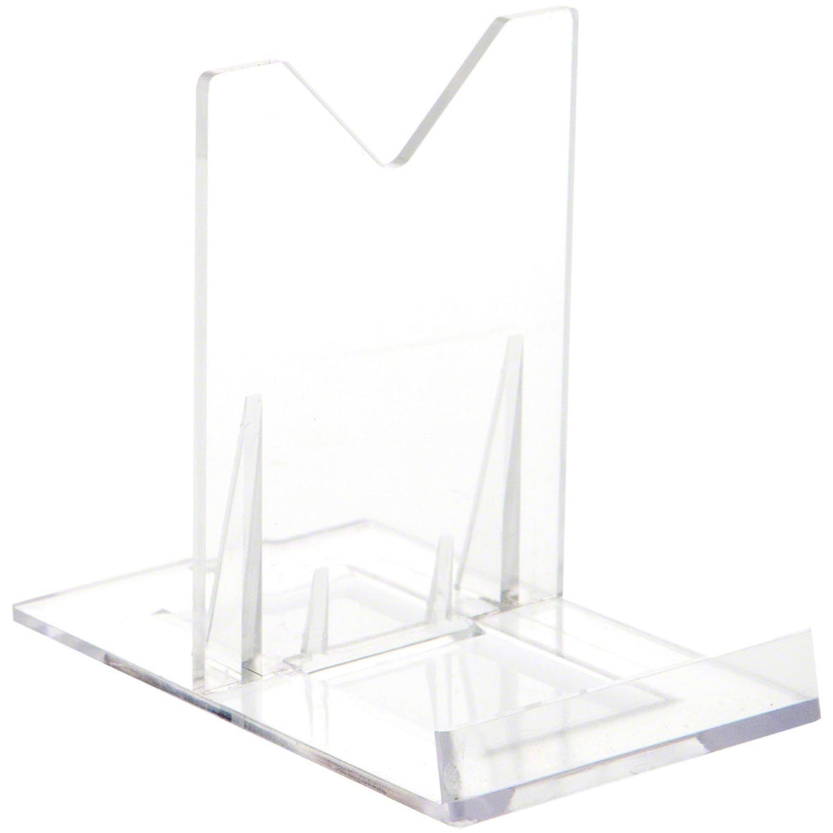 Plymor Clear Acrylic Sliding-Back Adjustable Display Easel, 3.125'' H x 2.25'' W x 3.5'' D (6 Pack)