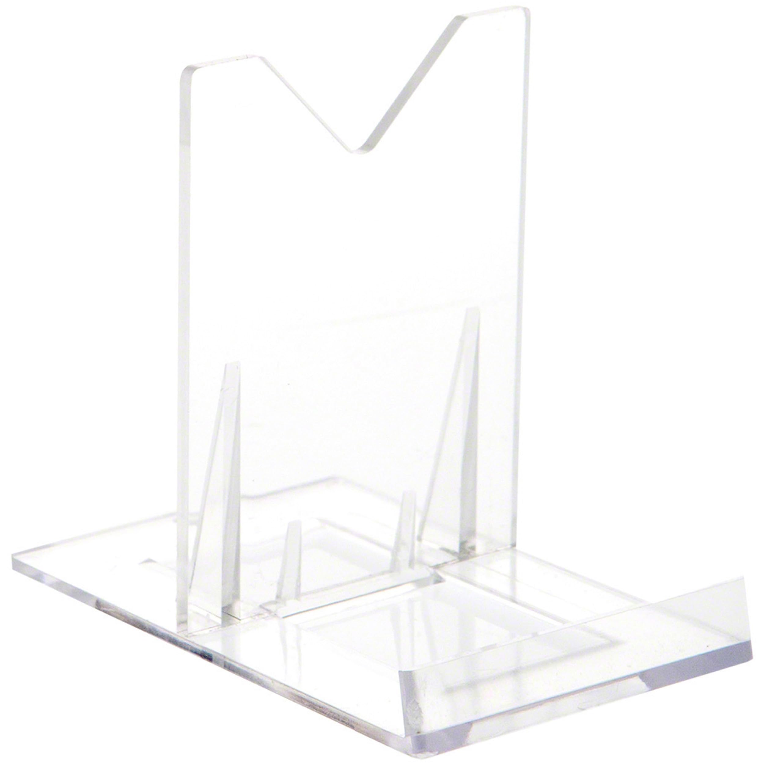 Plymor Clear Acrylic Sliding-Back Adjustable Display Easel, 3.125'' H x 2.25'' W x 3.5'' D (6 Pack)