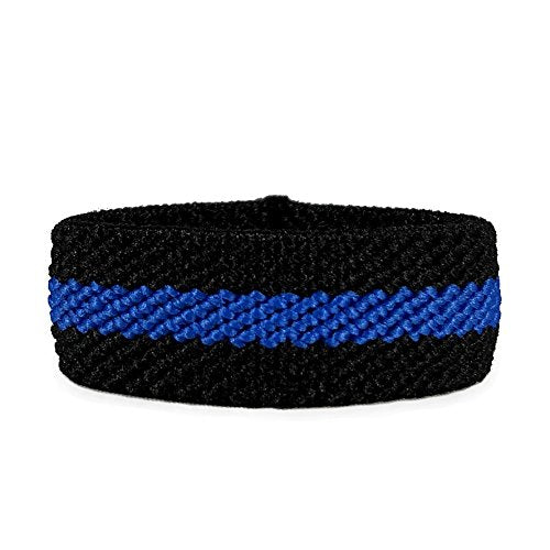 Thin Blue Line USA Mourning Band Badge Holder Leather Black Blue MBAND-TBL-PARENT