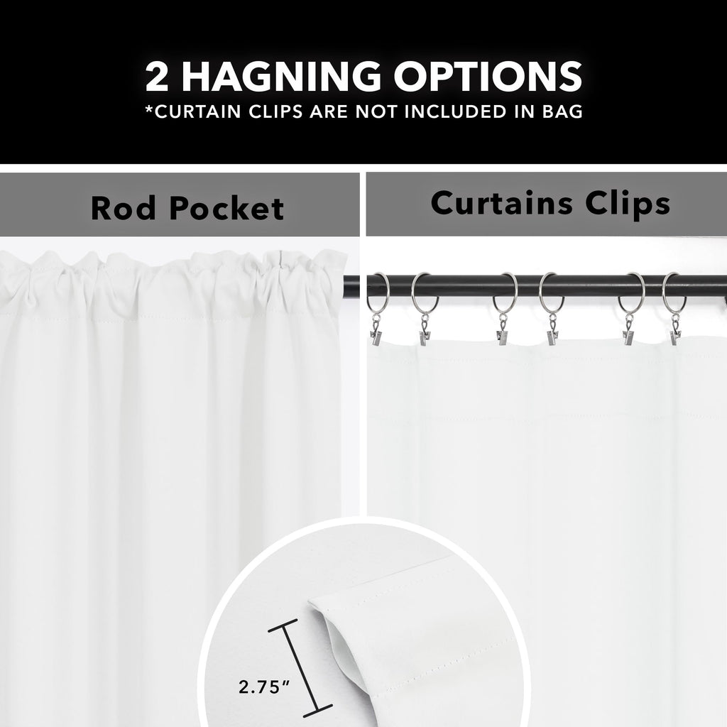 Deconovo Blackout Curtains For Bedroom?hermal Insulated, Noise-Reducing, Energy-Efficient Drapes For Privacy & Soundproofing?deal For Parents, Seniors?8W X 72L Inch, Pure White, 2 Panels