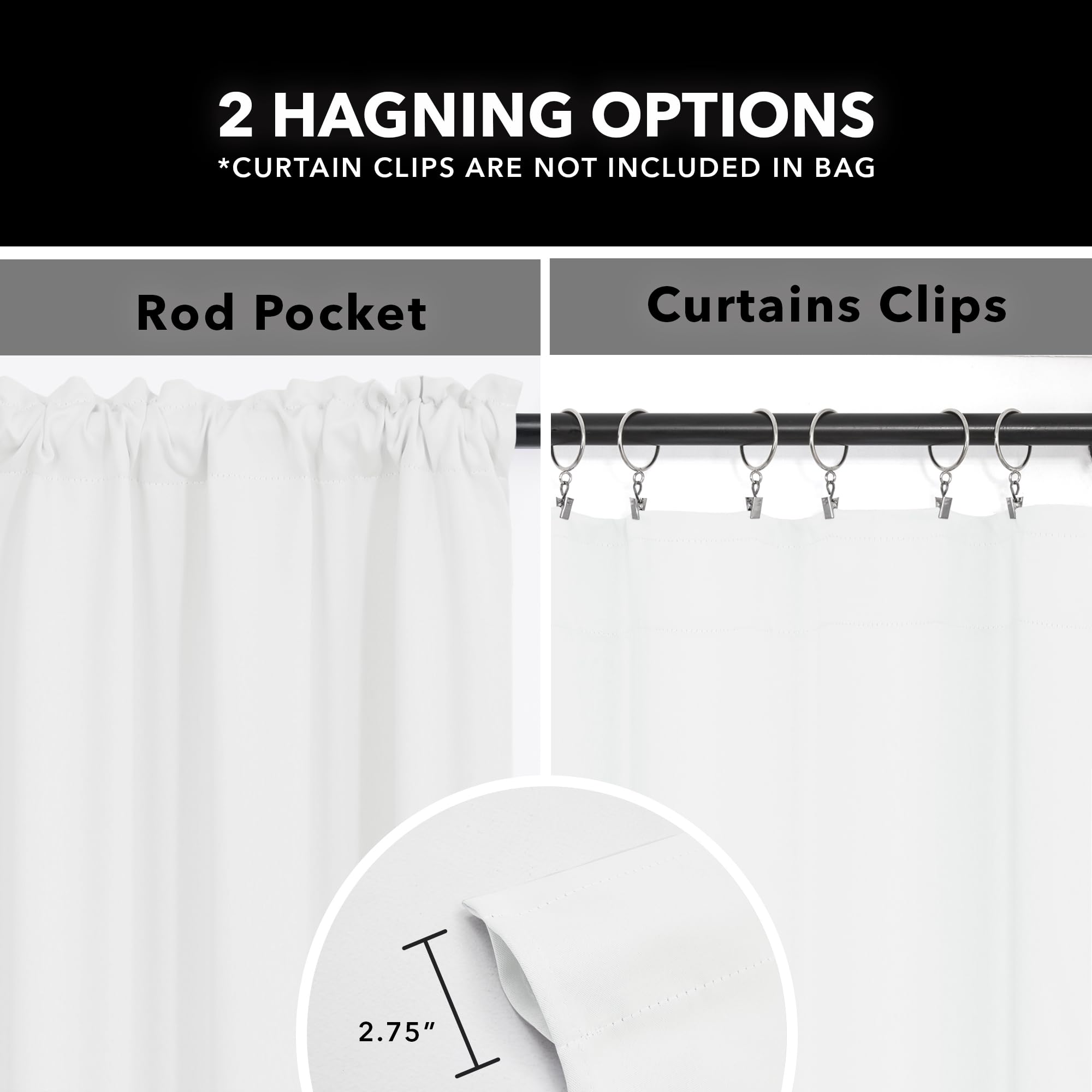 Deconovo Blackout Curtains For Bedroom?hermal Insulated, Noise-Reducing, Energy-Efficient Drapes For Privacy & Soundproofing?deal For Parents, Seniors?8W X 72L Inch, Pure White, 2 Panels