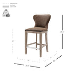 New Pacific Direct Dorsey Counter Bar & Counter Stools, Nubuck Chocolate