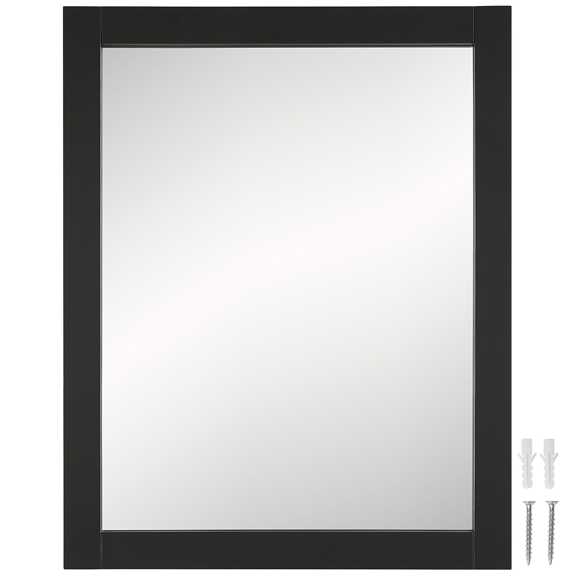 Design House Shorewood Bathroom Mirror, 24-Inch x 30-Inch, Framed Mirror, Soft Matte Black, 589648