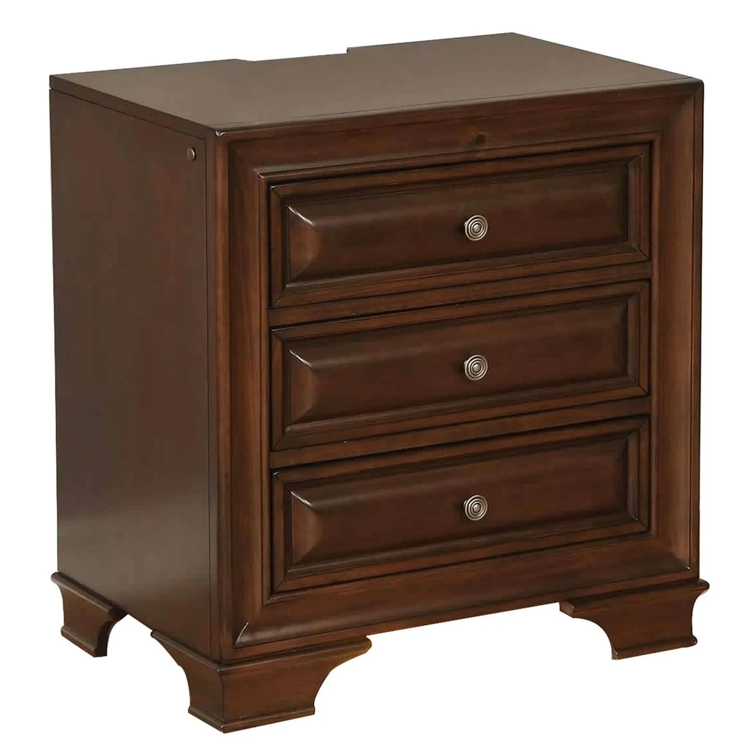 Benjara Benzara Wooden Night Stand With Drawers, Brown