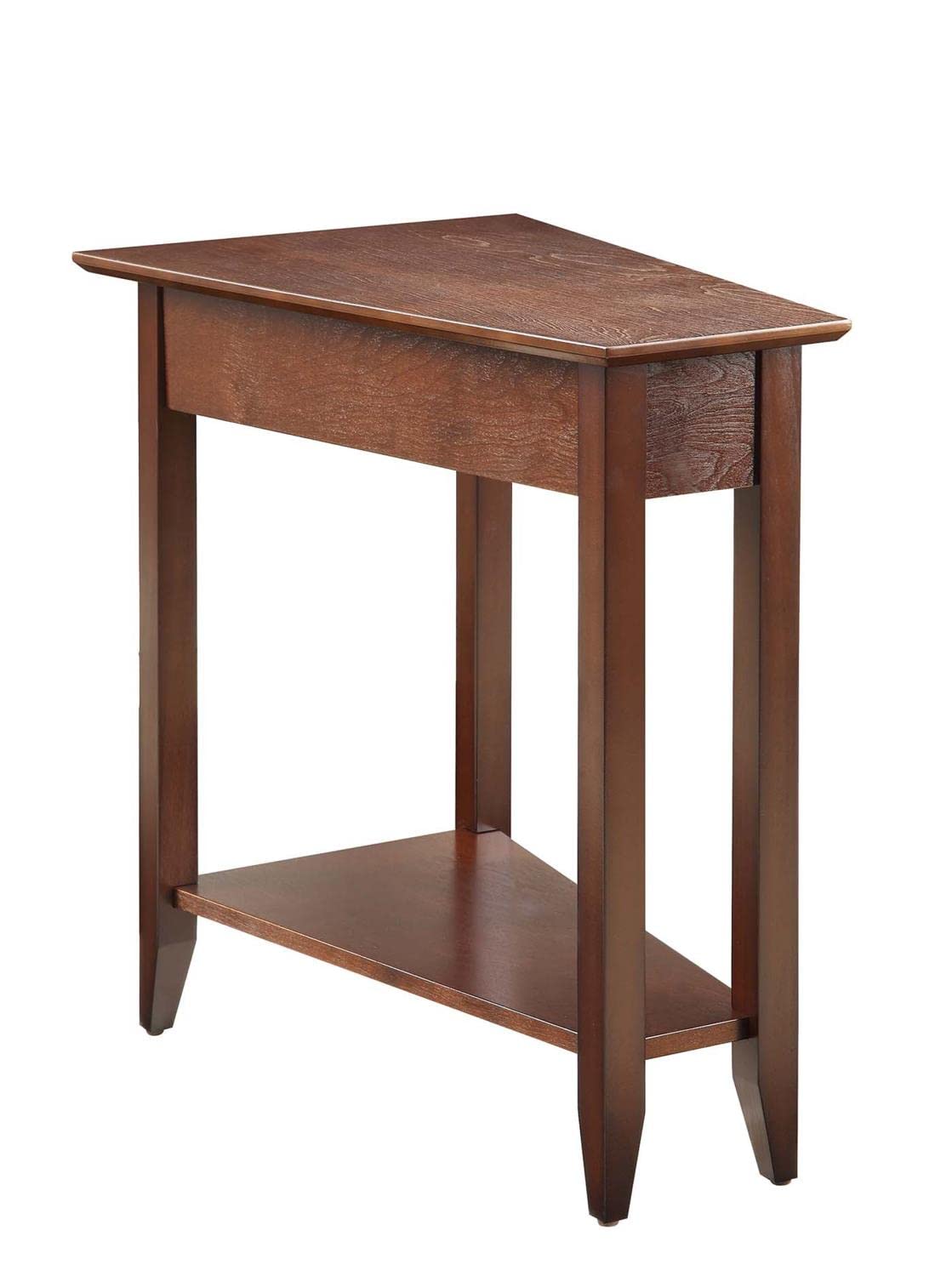Convenience Concepts American Heritage Wedge End Table with Shelf, 24L x 16W x 24H, Espresso