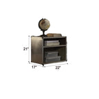 Acme Brancaster Nightstand with Nailhead Trim in Gray
