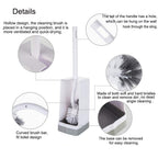 Marbarsse Bathroom Toilet Bowl Brush And Holder, Curved Design Toilet Brush For Deep Cleaning Under Rim, Best Toilet Brush Set,