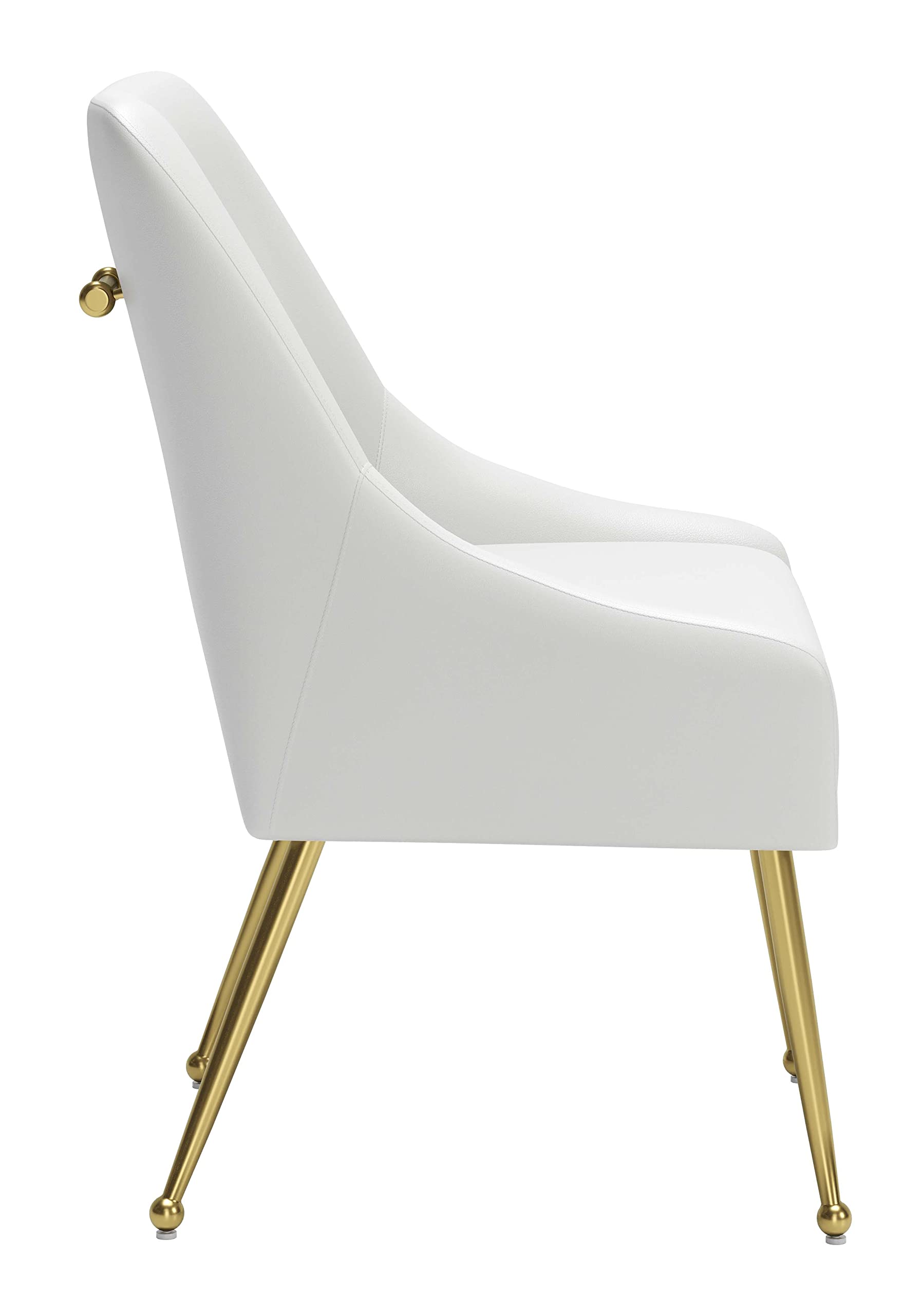Zuo Maxine Dining Chair White & Gold
