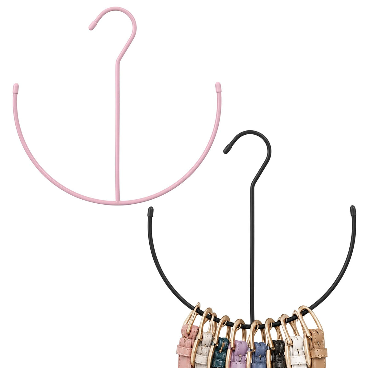 Grevosea Belt Hanger for Wardrobe, 2 Pack Belt Hooks for Closet Organizer