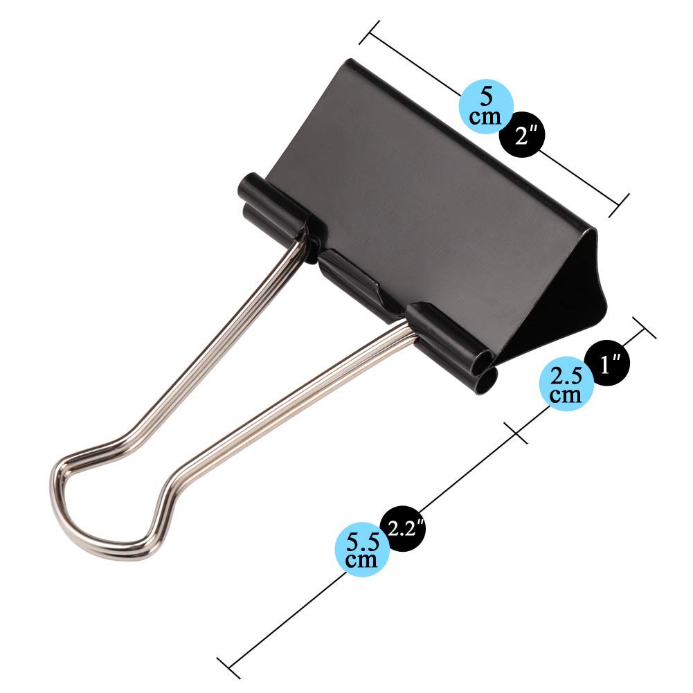 Ufmarine Extra Large Binder Clips 2 Inch For Office (40 Pcs)