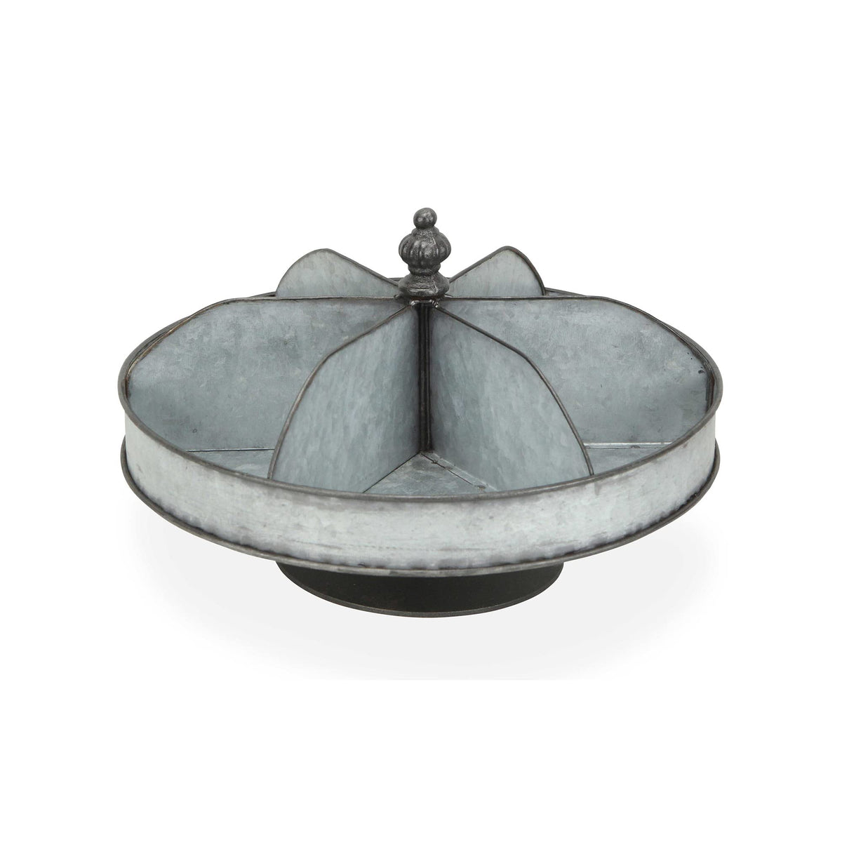Cheungs Metal Rotating Compartment Table Display Accent Organizer, Gray