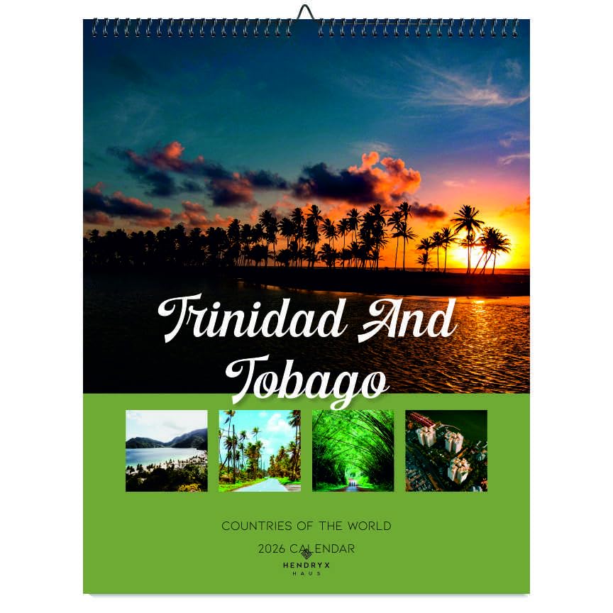 Trinidad And Tobago 2026 Wall Calendar - Scenic Photography, 12-Month Planner, 11x14.25 Inches, January to December - Holiday Gi