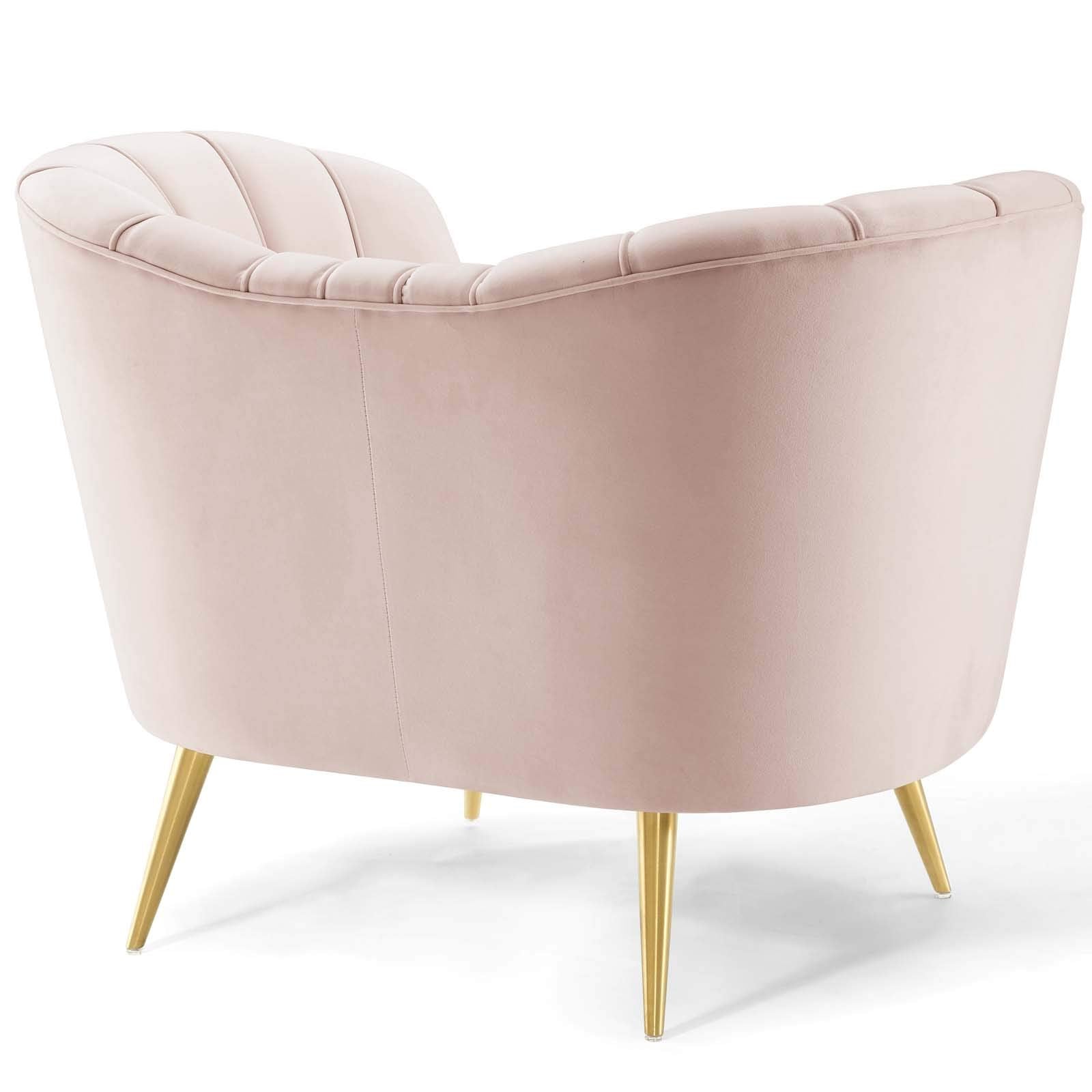 Modway Eei-3874-Pnk Opportunity Channel Tufted Performance Velvet Accent Armchair In Pink