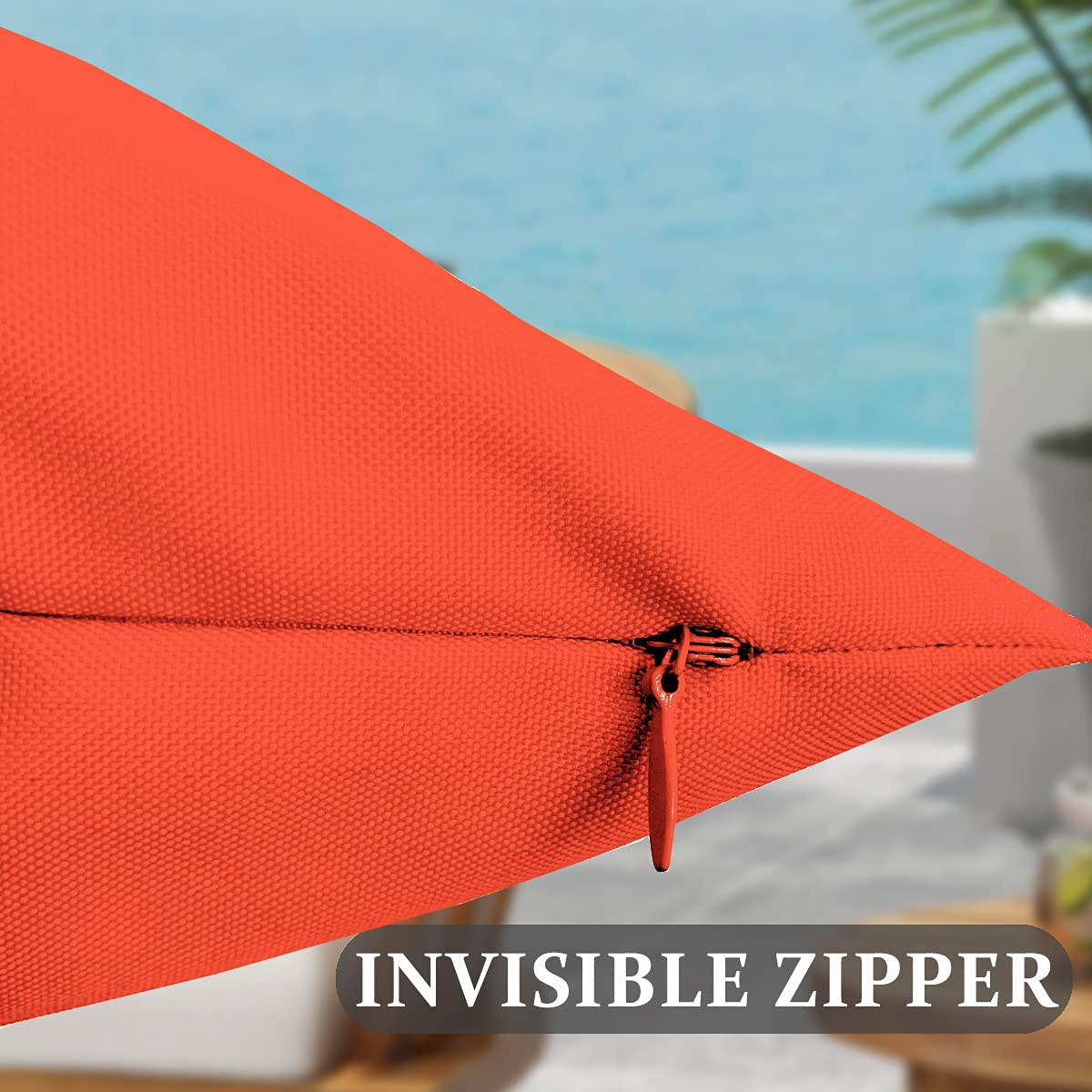 Sofjagetq 20X20 Orange Patio Waterproof Throw Pillow Covers Set Of 2, Decorative Outdoor Pillow Cushion Cases Without Insert For