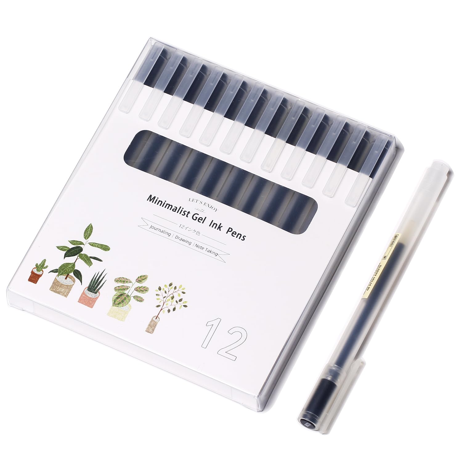 Xize Sh Minimalist Japanese Style Gel Pens Ultra Fine Point 0.38Mm Black Pens For Smooth Writing Note Taking Black Ink Pen,12 Co
