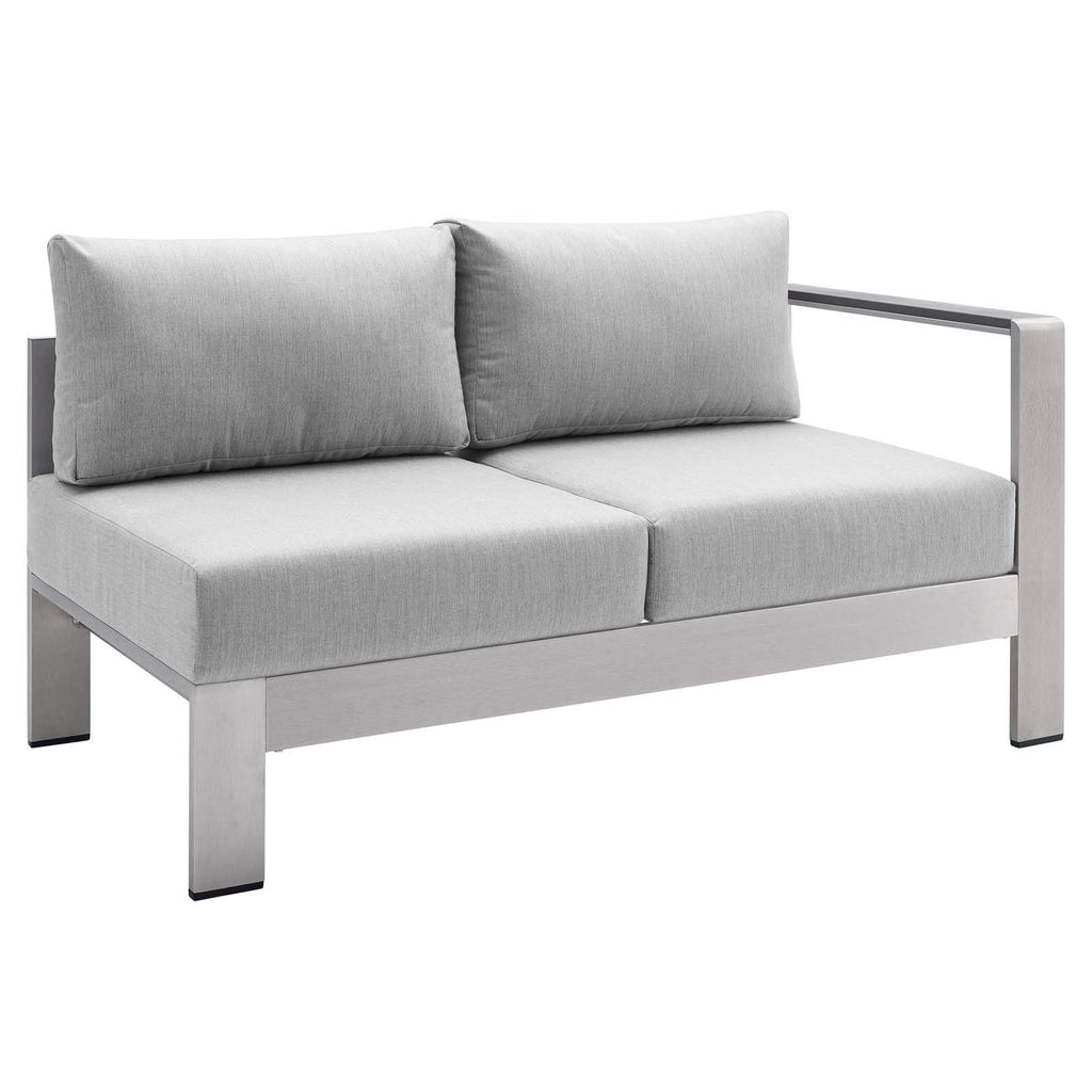 Modway Eei-4222-Slv-Gry Shore Sunbrella Patio Right-Arm In Silver Gray