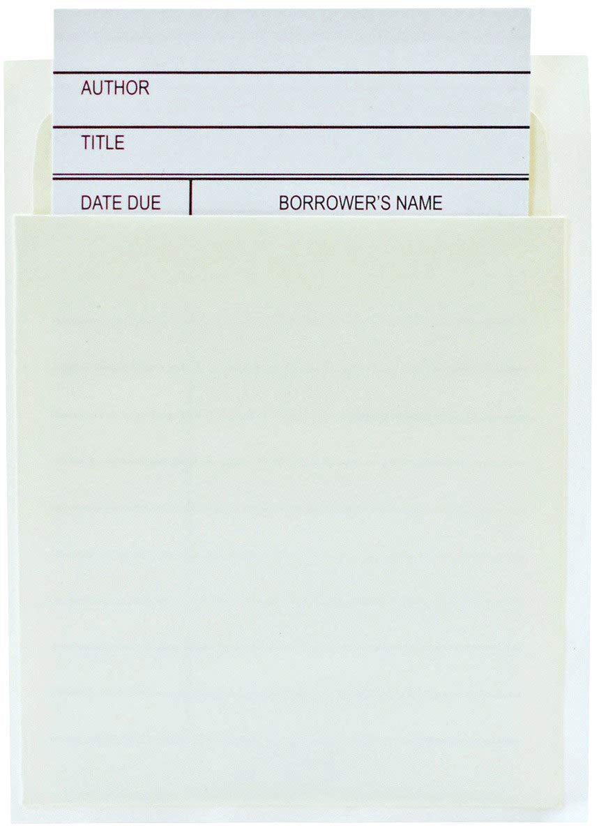 Jot & Mark Library Kit With 100 Book Card Pockets And Catalog Checkout Cards | Perfect For Creating School Classroom, Church, So