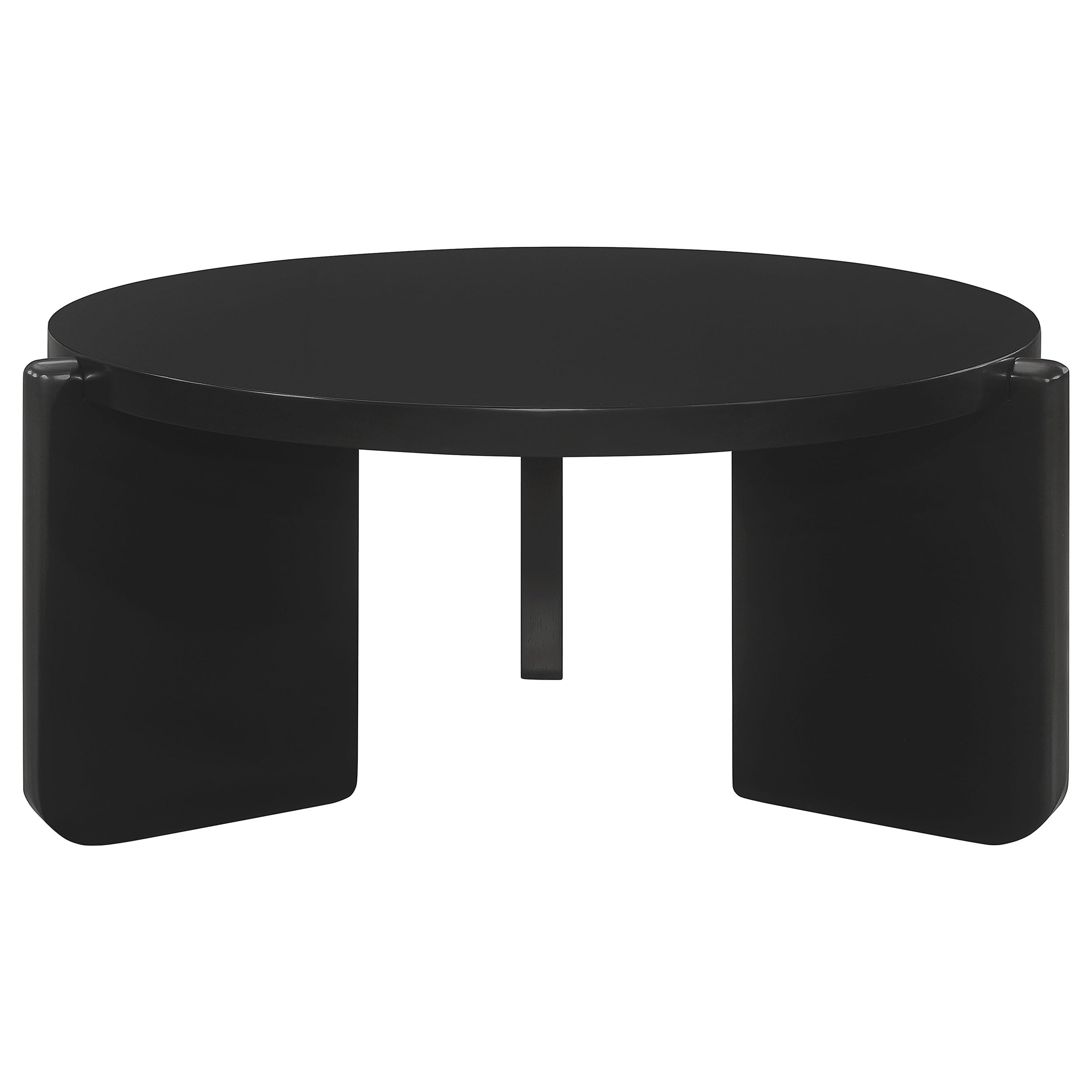 Coaster Home Furnishings Cordova Round Solid Wood Coffee Table Black