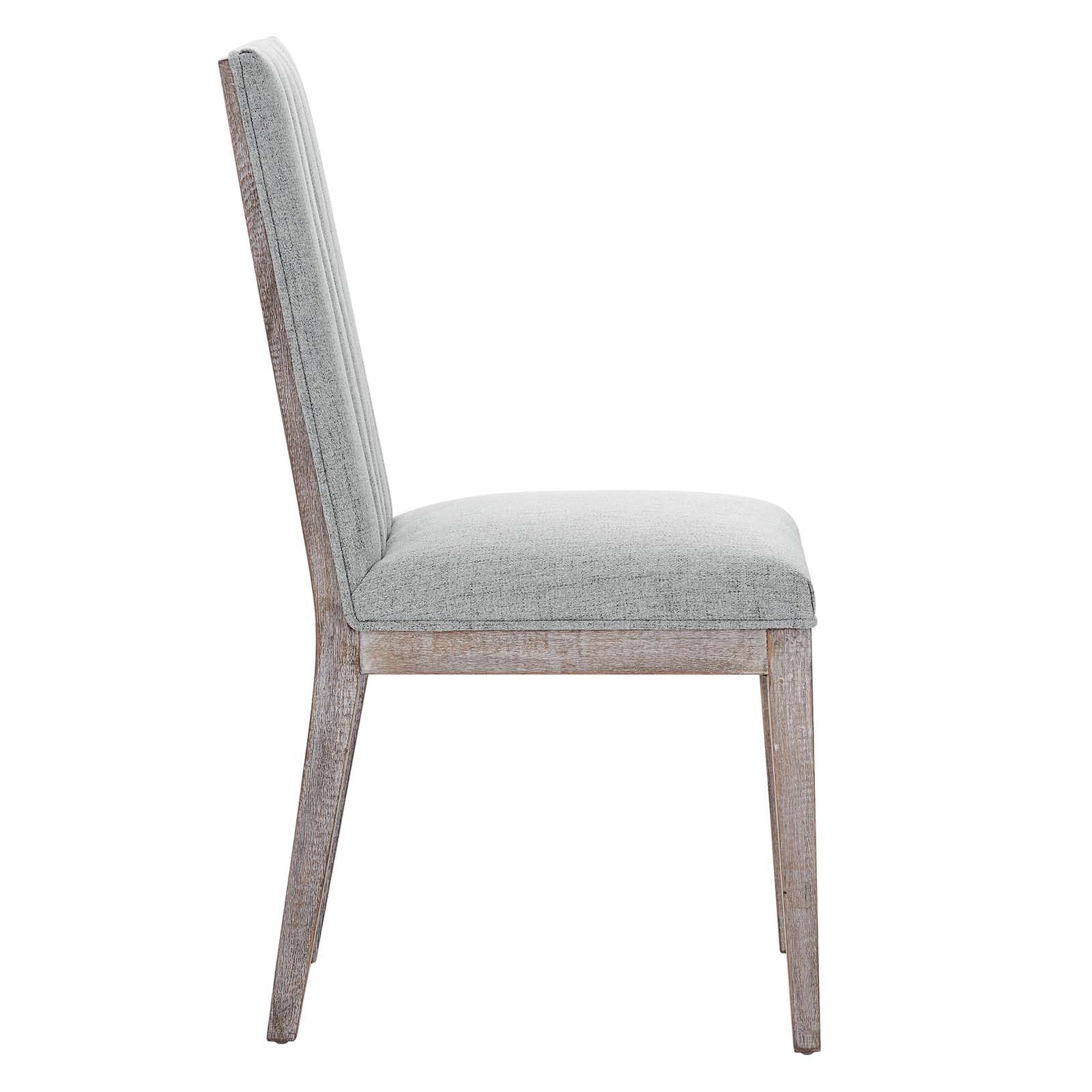 Modway Maisonette Solid Wood And Tufted Fabric Dining Side Chair In Light Gray