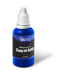 Veltec Self-Inking Stamp Refill Ink, Squeeze Bottle - 1 Oz. (Blue)