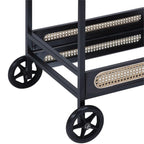 Acme Colson 2-Tier Mirrored Shelf Serving Cart with Casters in Black