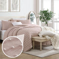 Swift Home Twin/Twinxl Blush 2-Piece Down Alternative Comforter Set Bedding Pom Pom All-Season, Machine Washable
