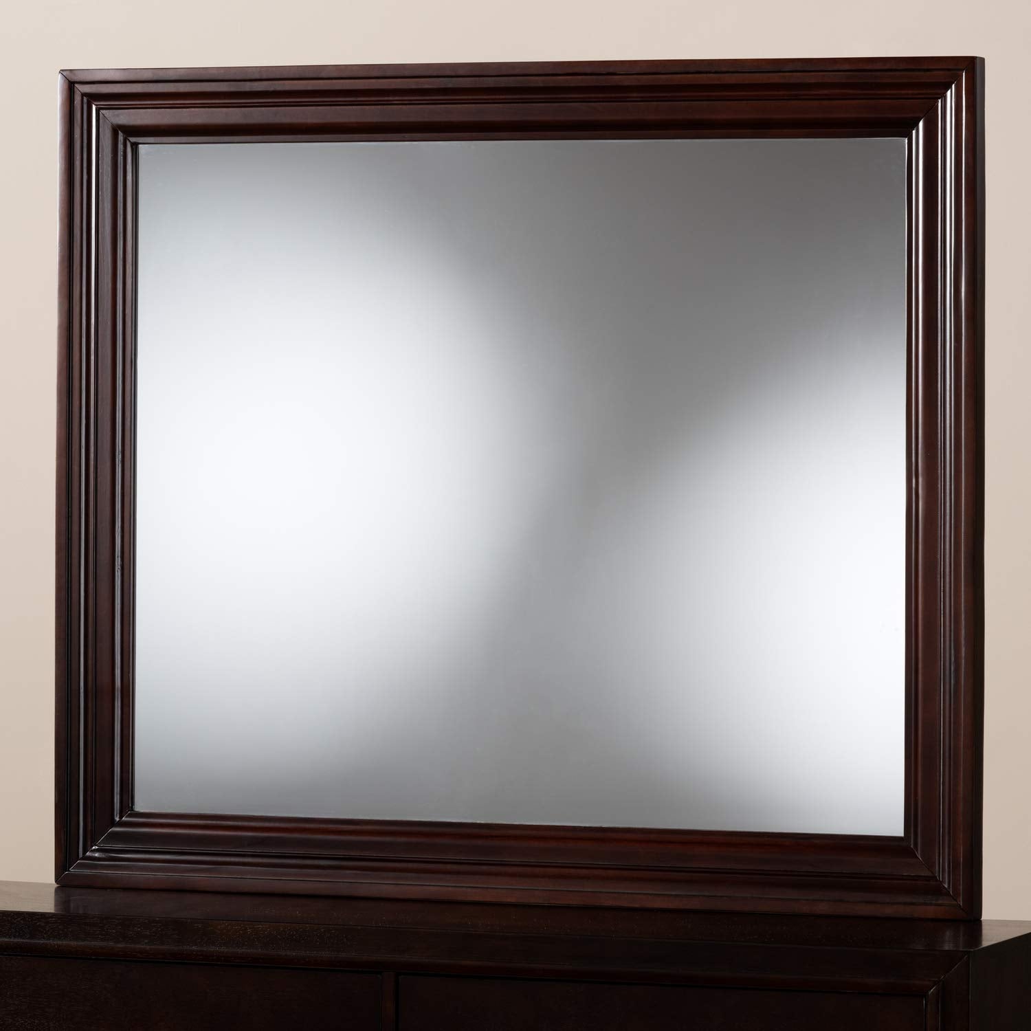 Baxton Studio Barton Dark Brown Finished Wood Dresser Mirror