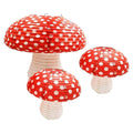 3Pcs Large Mushroom Paper Lanterns for Jungle Wonderland Themed Birthday Party Decor 3D Mushroom Ornament for Baby Shower Weddin