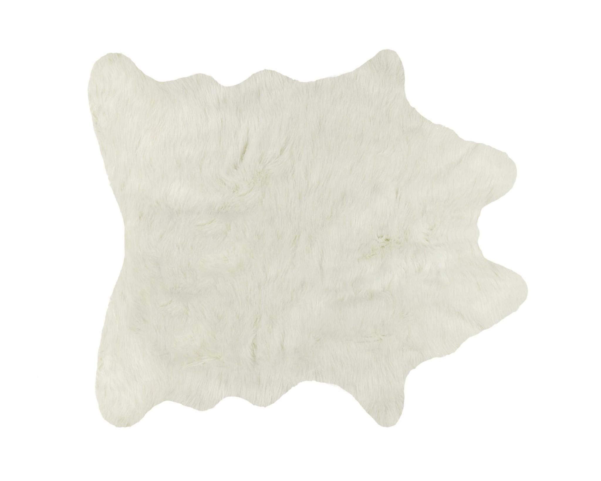 HomeRoots Decor 5.25' X 7.5' Off White Faux Hide Area Rug