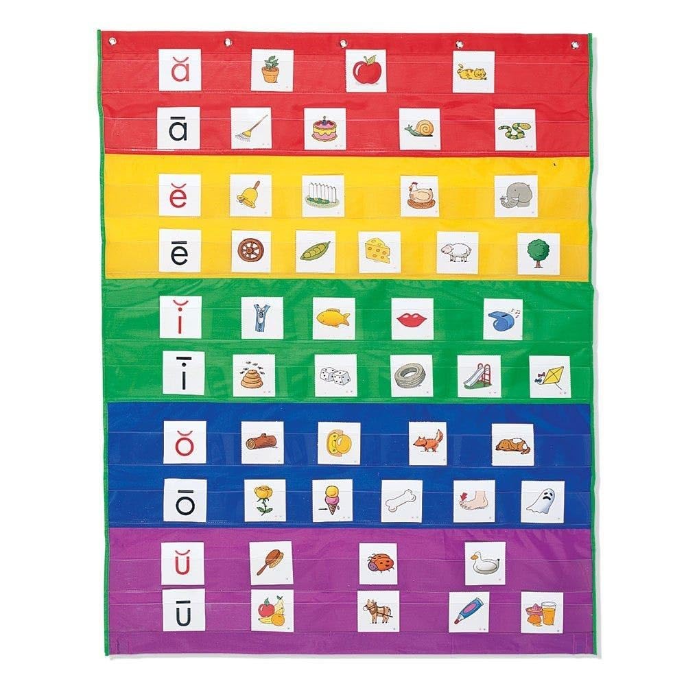 Learning Resources Rainbow Pocket Chart, Classroom Or Homeschool Supplies, Ages 4+