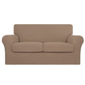 Easy-Going 3 Pieces Stretch Couch Cover Sofa Cover For Dogs Washable Sofa Slipcover For 2 Separate Cushion Couch Spandex Jacquard Fabric Elastic Furniture Protector For Pets, Kids (Camel, Loveseat)