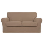 Easy-Going 3 Pieces Stretch Couch Cover Sofa Cover For Dogs Washable Sofa Slipcover For 2 Separate Cushion Couch Spandex Jacquard Fabric Elastic Furniture Protector For Pets, Kids (Camel, Loveseat)