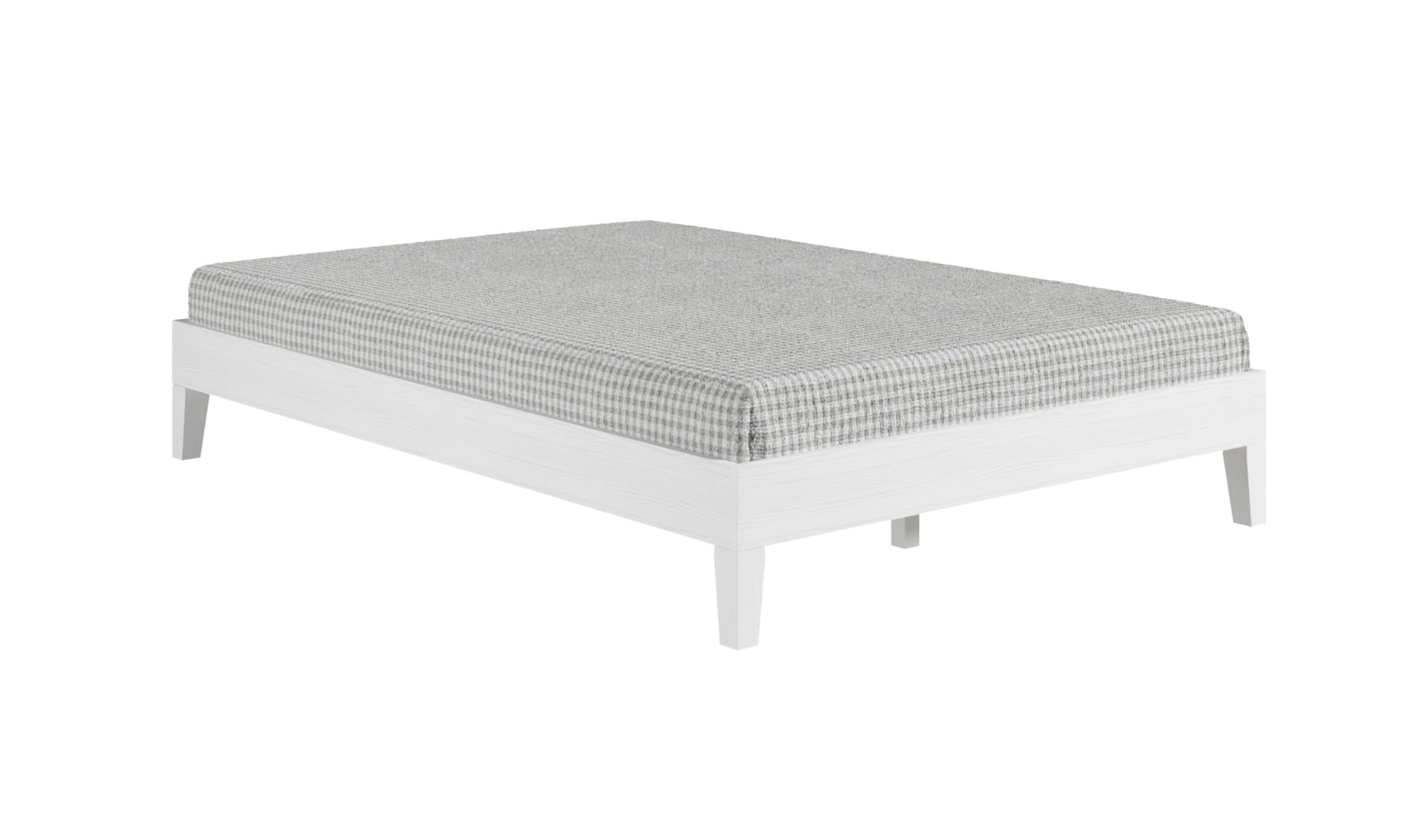 Steve Silver Co Nix Full Platform Bed, Farmhouse, Contemporary, Pine Wood, 6.5-Inch Under Bed Clearance, 28-Slat Dual-Zone System, Bedroom, No Box Spring Needed, 77" L x 55.5" W x 12.24" H, White