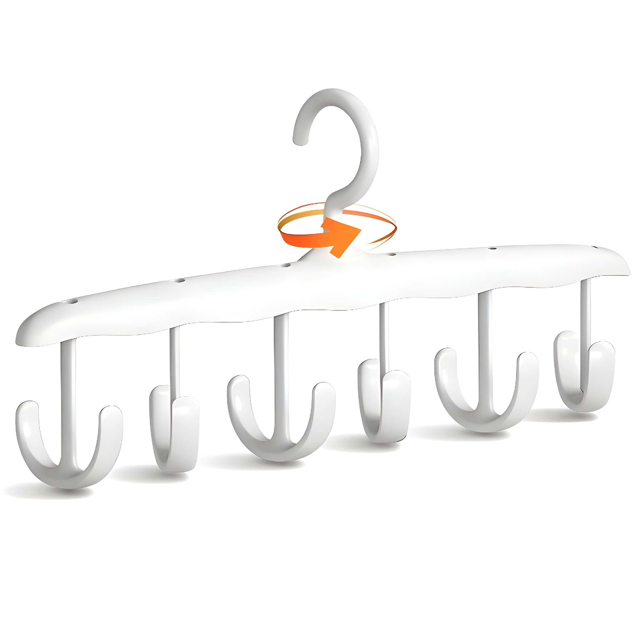 Rotating Closet Hanger With 6 Hooks Space Saving Multipurpose Organizer For Clothes Bags Scarves Belts Wardrobe Storage Home Tra
