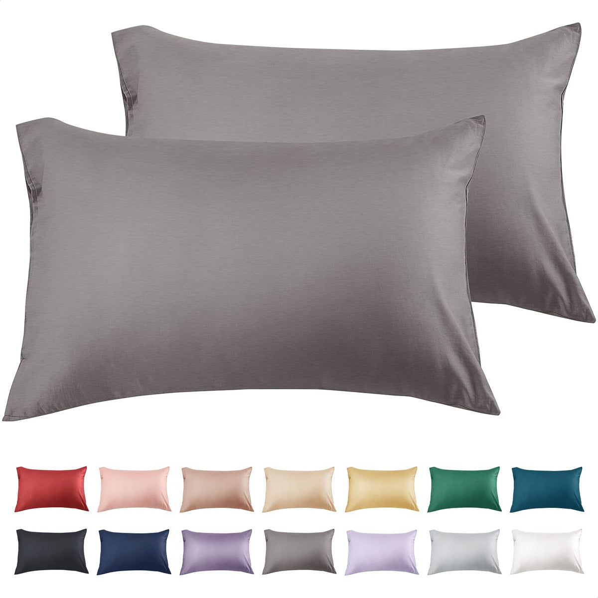 Warmstar Cotton Pillow Cases Queen Size Set Of 2, 600 Thread Count Pillowcases 20X30 Inches, Soft Long Staple Cotton Pillowcases