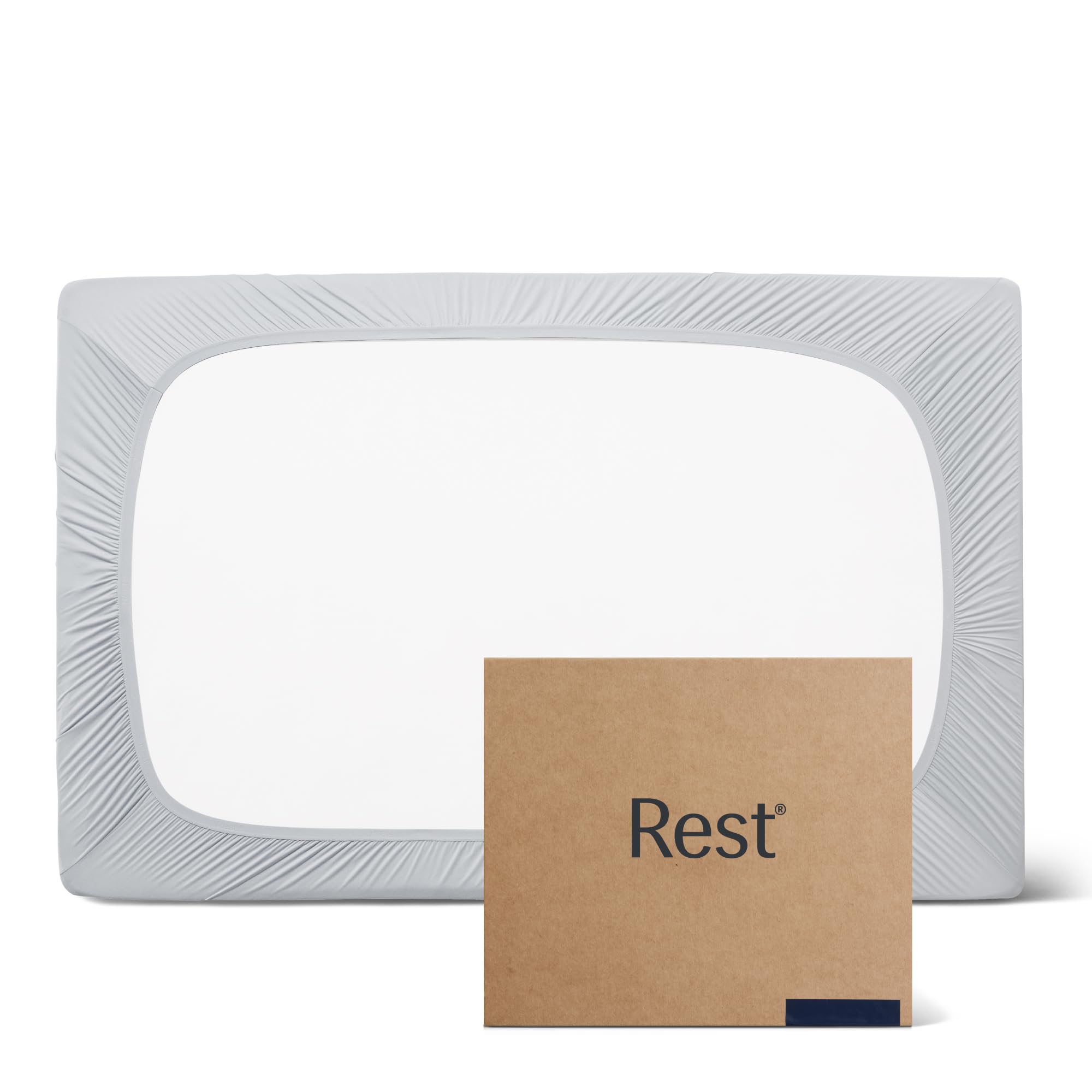 Rest® Evercool®+ Fitted Sheet, Twin Size, Light Gray, 13' Deep (Up To 15’’), Breathable Bedding For Hot Sleeper And Night Sweats, Bed Sheet With Ionic+ Self-Cleaning Silver Yarn For Sensitive Skin
