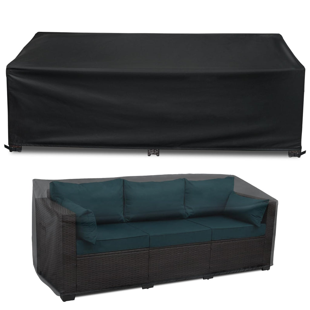 Likorlove 100% Waterproof Outdoor Sofa Cover, 90.5'' Wx 42'' Dx 32'' H Patio Furniture Covers Waterproof, Windproof 3-Seater Sof