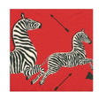 Entertaining with Caspari Cocktail Napkins, Zebras Red, Box of 40