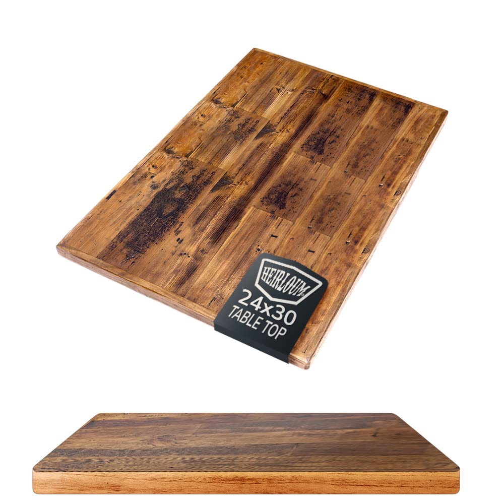 Heirloum Reclaimed Wood Table Top - Rustic Recycled Wooden Piece Perfect For Signs, Counters, Kitchens, Dining And Coffee Table
