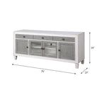 Acme Katia Wooden Rectangular TV Stand with 4-Doors in Rustic Gray and White